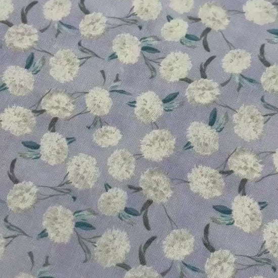 Small Floral Toss Yardage, Purple, White, Morning Blooms, Danhui Nai