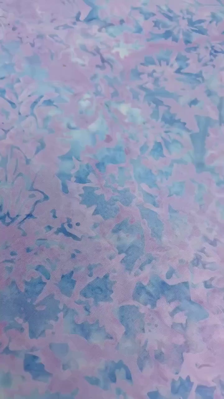 Pink Blue Lavender Batik yardage, Harvest Floral, Timeless Treasres