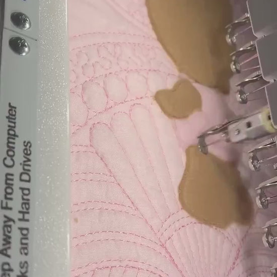 Baby Girl Quilt, Personalized, Applique Bear, Ballet Baby Blanket, Pink Quilt, New Baby Gift, Embroidered Name, Custom Baby Quilt