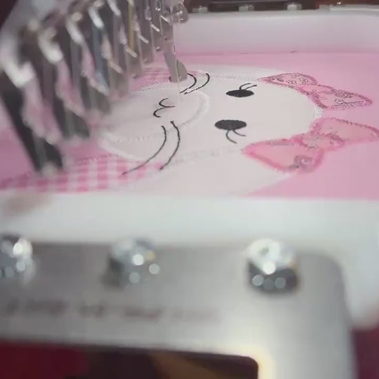 Girl’s Pink Bunny Tee Shirt: Easter, applique, Toddler Girls, Personalized