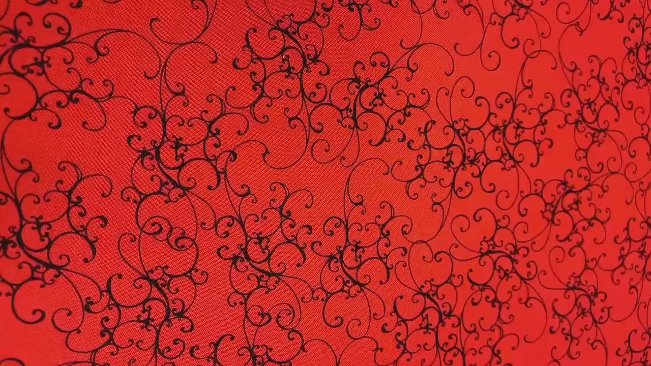 Red Black Elegant Scroll, Loralie Desisgns, Red Cotton Fabric, Yardage, 692482