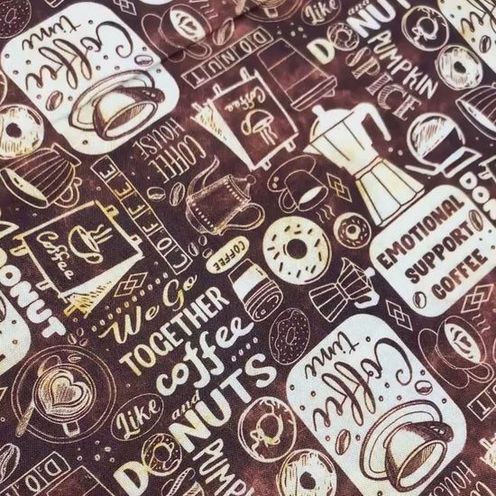 Coffee Fabric Yardage: Latte Art by 3 Wishes