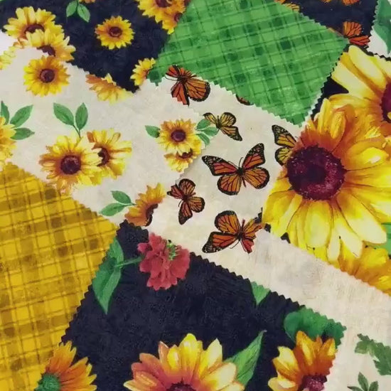 Fall Fabric Squares: Sunshine Whispers, Wilmington Prints (5-inch, 42pc)