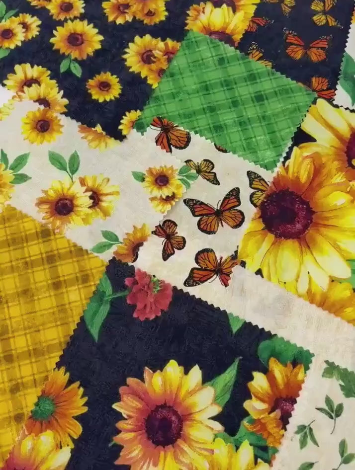 Fall Fabric Squares: Sunshine Whispers, Wilmington Prints (5-inch, 42pc)