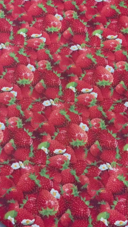 Red Strawberry Yardage, Berry Good, Elizabeth's Studio