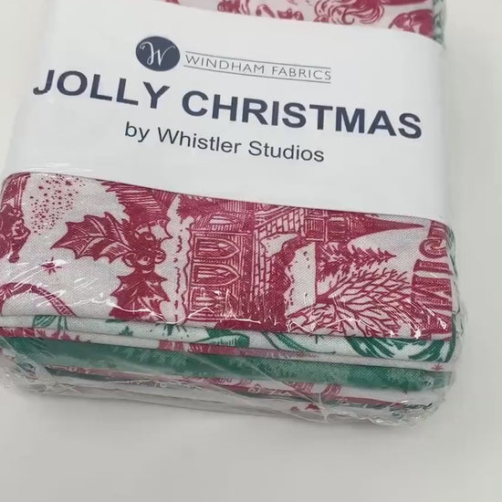 Christmas Fat Quarter Bundle, Jolly Christmas, Windham Fabrics, Red, Green, White