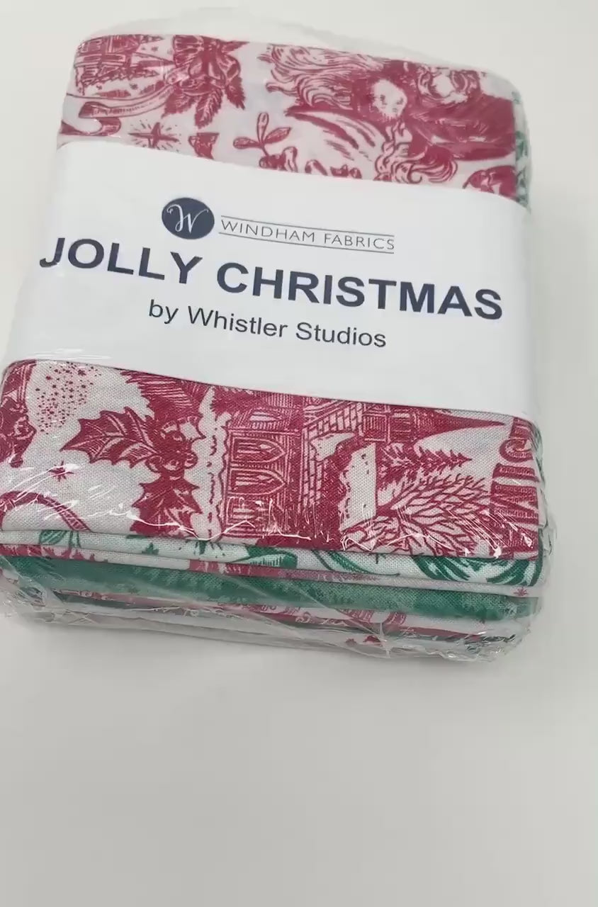 Christmas Fat Quarter Bundle, Jolly Christmas, Windham Fabrics, Red, Green, White