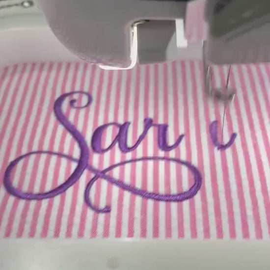 Pink Make Up Cosmetic Toiletry Bag, Pin Stripes, Seer Sucker Cotton, Personalized Gift, Embroidered Gift, Bridesmaid Gift,