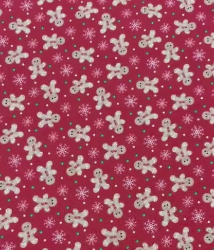 Christmas Fabric Yardage: Red Festive Gingerbread Fun, Very Merry Gingerbread, Beth Albert, 3 Wishes