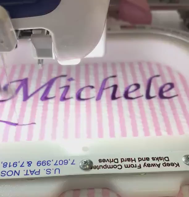 Personalized Duffle Bag, Seer Sucker Cotton, Sports Bag, Sleep Over Bag, Bridesmaid Gift, Embroidered Gift, Purple, Navy, Pink