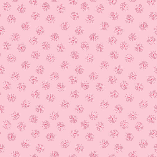 Pink Blossoms - Flowers, Bee Basics, Riley Blake, Bee in My Bonnet by Lori Holt, Cotton Fabric Yardage