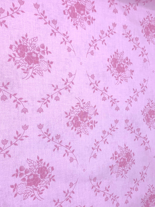 Sweet Floral Bouquet in Light Pink, Pink Fabric Backing, 108 inches wide, Cotton Fabric Wide Yardage