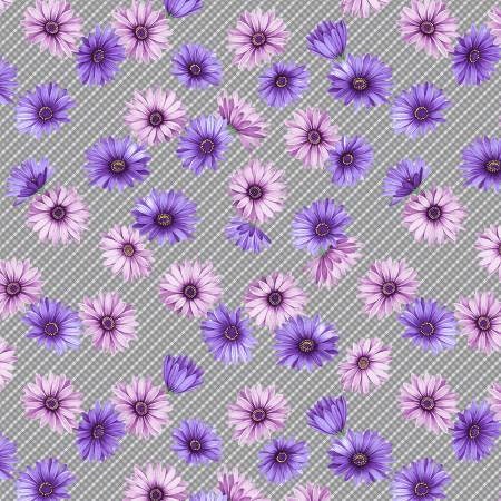 Miss Marguerite - Floral Fabric Squares, Charm Pack, Pink, Purple, Blue, Green, Benartex, 5 inch squares