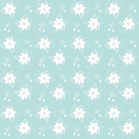 Aqua Floral Yardage, Pixie Noel 2, Christmas Blue Yardage, Riley Blake, Fabric Yardage