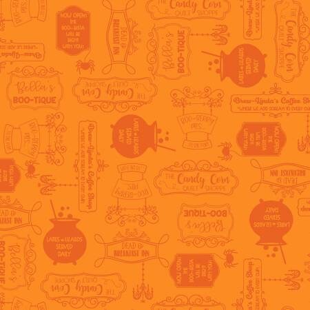 Halloween Spider Web Yardage, Orange Black, Hershey Halloween, Riley Blake, Fabric Yardage