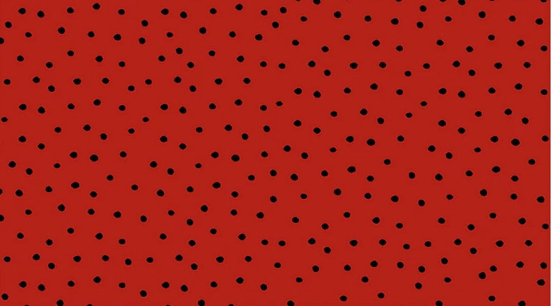 Red Dinky Dots, Loralie Desisgns, Black Polka Dots, Yardage, 691-963