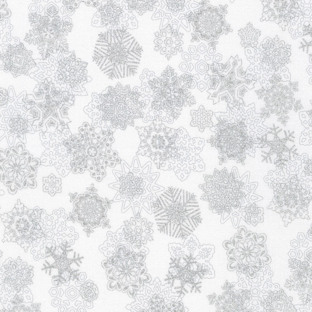 Holiday flourish-Snow Flower, Charm Pack Squares- Blue Colorstory, 5 inch Squares, 42 pieces, Robert Kaufman, CHS-1123-42