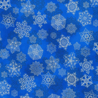 Holiday flourish-Snow Flower, Charm Pack Squares- Blue Colorstory, 5 inch Squares, 42 pieces, Robert Kaufman, CHS-1123-42